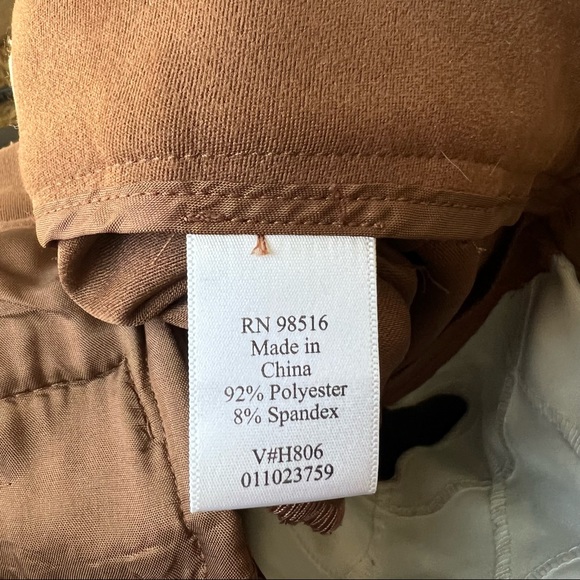 Faux Suede Brown Trousers  Coldwater Creek  Size Petite 8 - Picture 4 of 4